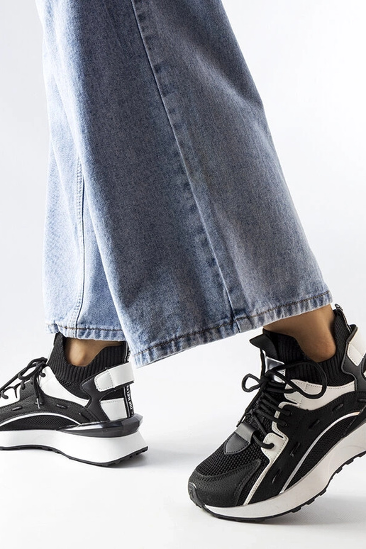 Sort og hvid stilfulde sneakers Begins