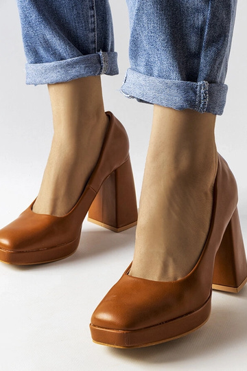 Brune Mailly pumps med høj hæl 2