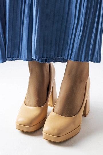 Beige pumps med høj hæl Mailly 2