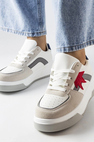 Witte sportschoenen met een kunstsuede inleg Kollins