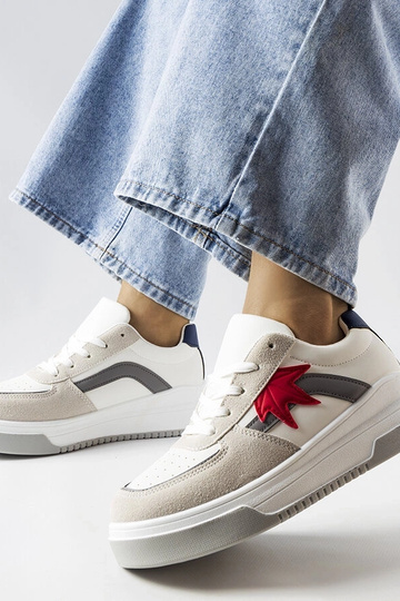 Witte sportschoenen met een kunstsuede inleg Kollins 2