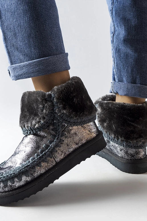 Grijze metallic winterlaarzen, „Maggi"