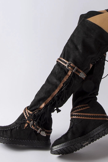 Sorte kilestøvler Novella