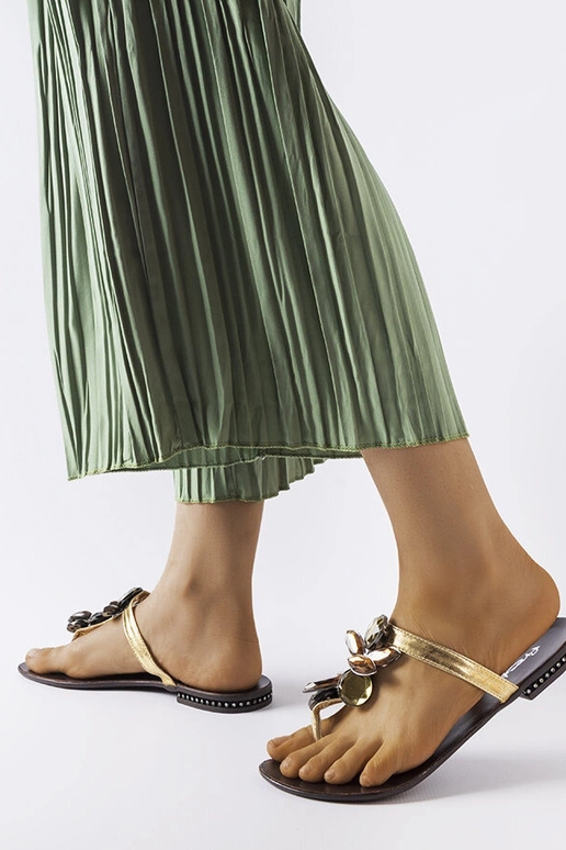 Gouden elegante slippers, „Zarattini"