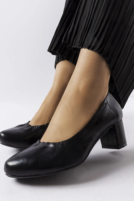 Sorte Ploufe pumps med blokhæl Sorte Ploufe pumps med blokhæl