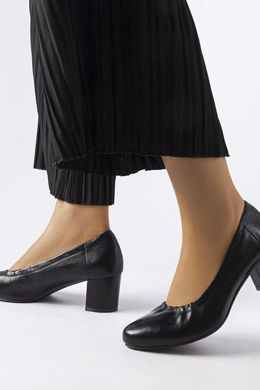 Sorte Ploufe pumps med blokhæl Sorte Ploufe pumps med blokhæl