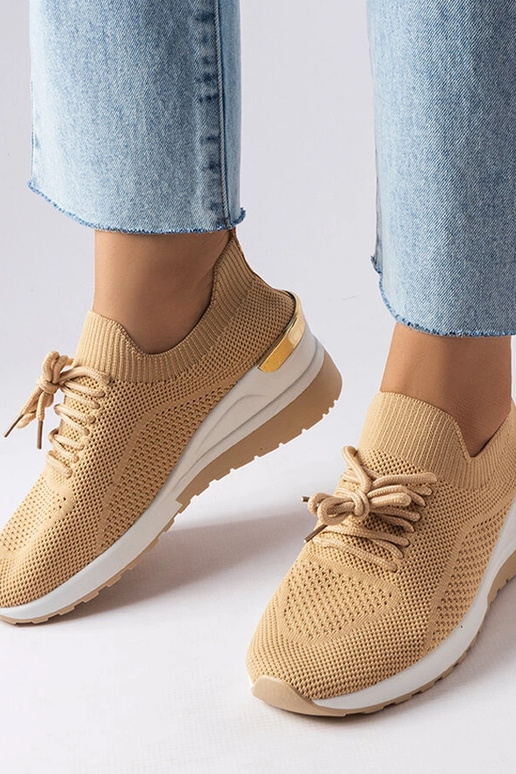 Beige wedge sneakers fra Alberica