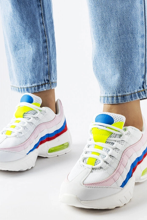 Hvide sneakers med farverige indlæg...