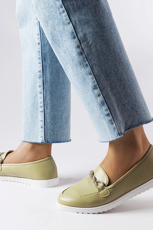 Grønne loafers med zirkoner Paola Grønne loafers med zirkoner Paola