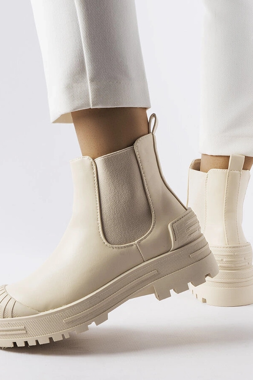 Beige arbejdere med gummiindlæg Lange