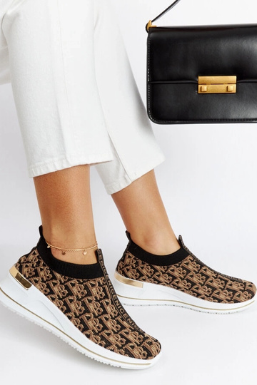 Sorte og brune Slip On Tartano sko