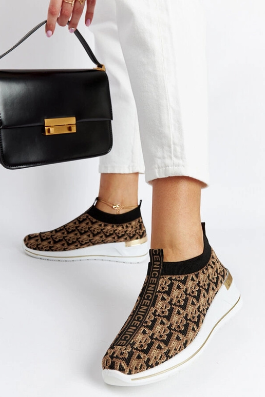 Sorte og brune Slip On Tartano sko