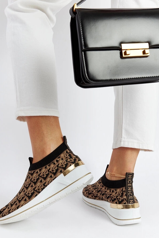 Sorte og brune Slip On Tartano sko