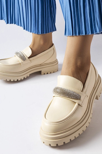 Beige loafers med zirkoner... 2