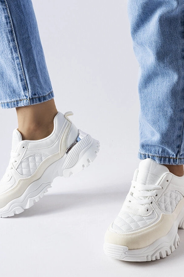 Witte sportschoenen met zilveren inzet, „Esquibel" 2