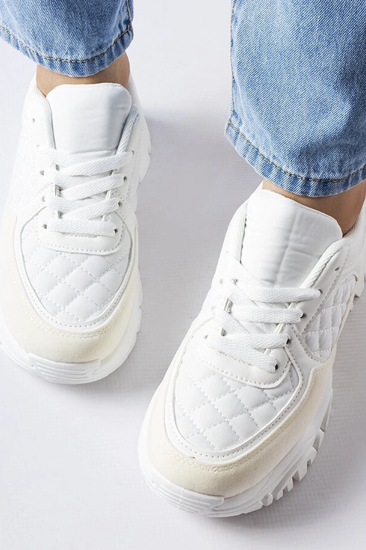 Witte sportschoenen met zilveren...