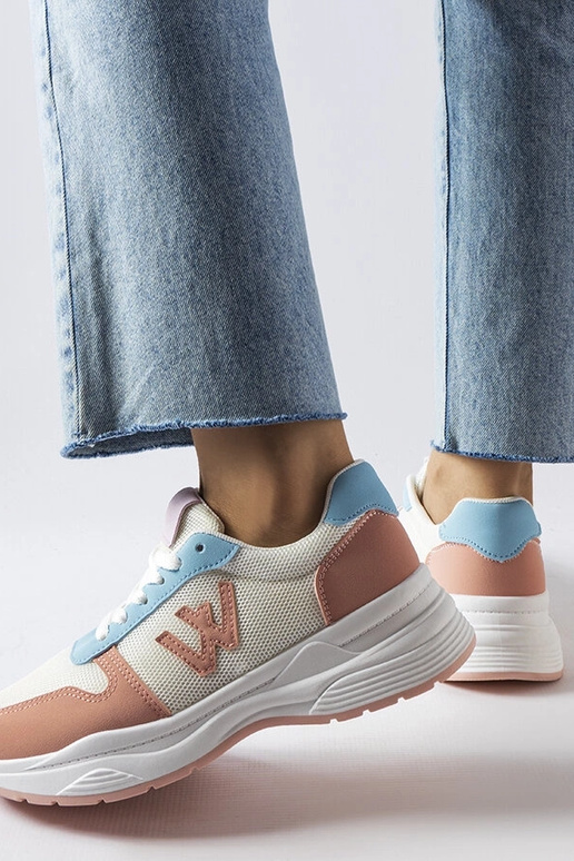 Witte-roze-blauwe sportschoenen,...