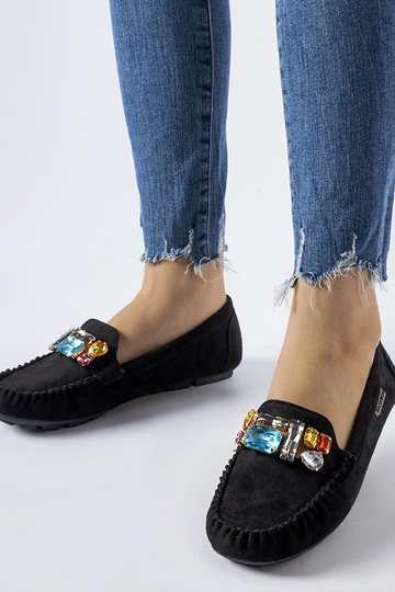 Sorte loafers med dekorativ...