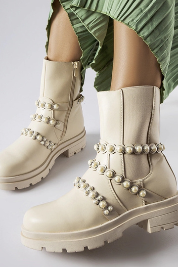 Beige ankelstøvler... 2