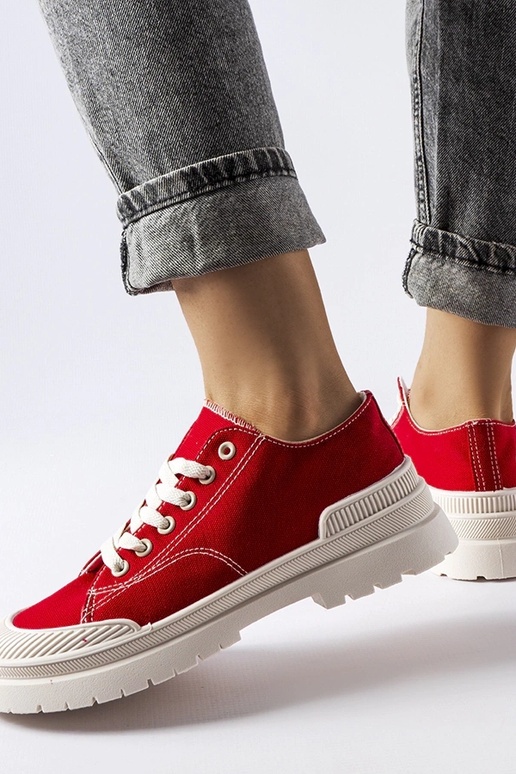 Nassar Red Stof Sneakers