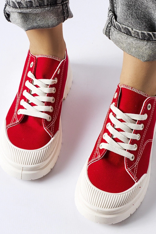 Nassar Red Stof Sneakers