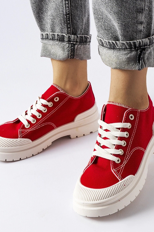 Nassar Red Stof Sneakers