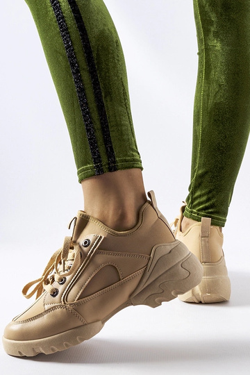 Donkerzandkleurige sportschoenen met elastische schacht, „Abal" 2