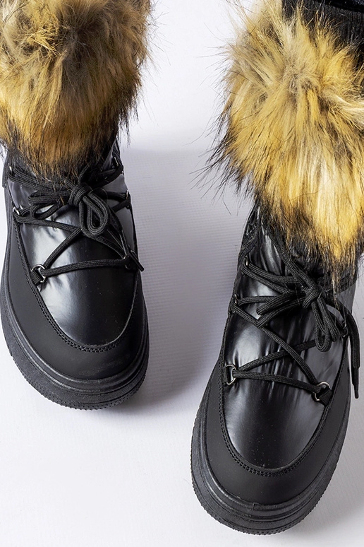 Zwarte dames winterlaarzen, „Cavargna"