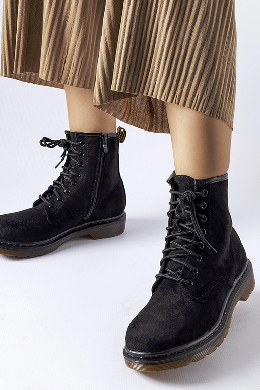 Zwarte Alfredo kunstsuede werkschoenen