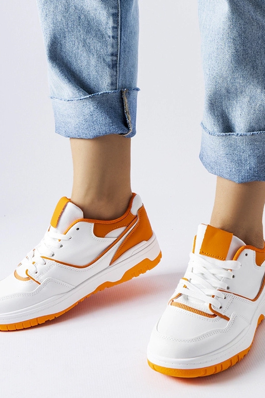 Hvide og orange Barrette sneakers