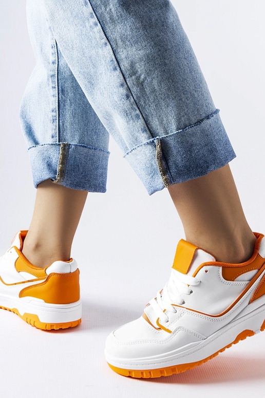 Hvide og orange Barrette sneakers