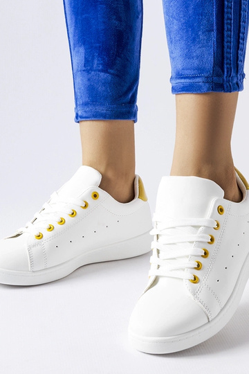 Hvide sneakers med gule accenter Bushnell