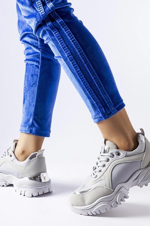 Lodgeville Grå sneakers med sølv accent