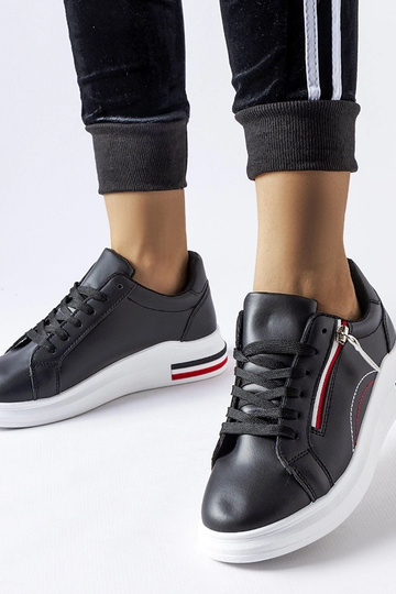 Sorte sneakers med hvid sål Anaunia
