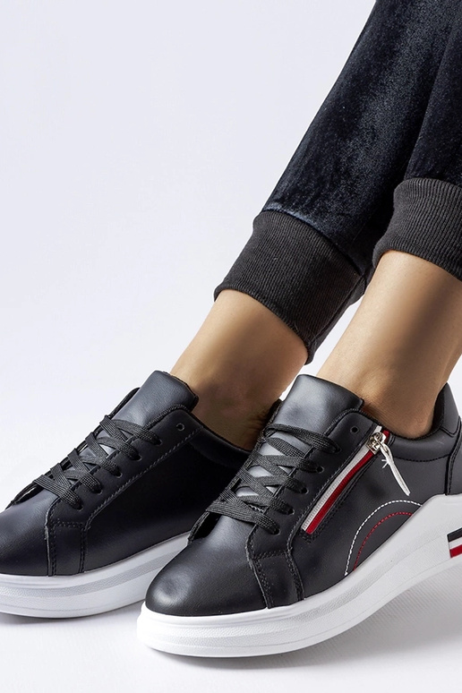 Sorte sneakers med hvid sål Anaunia