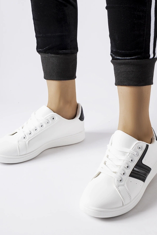 Hvide sneakers med sorte indlæg Rizzo