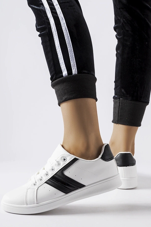 Hvide sneakers med sorte indlæg Rizzo