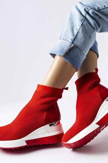 Røde sneakers i Casgio-stof 2