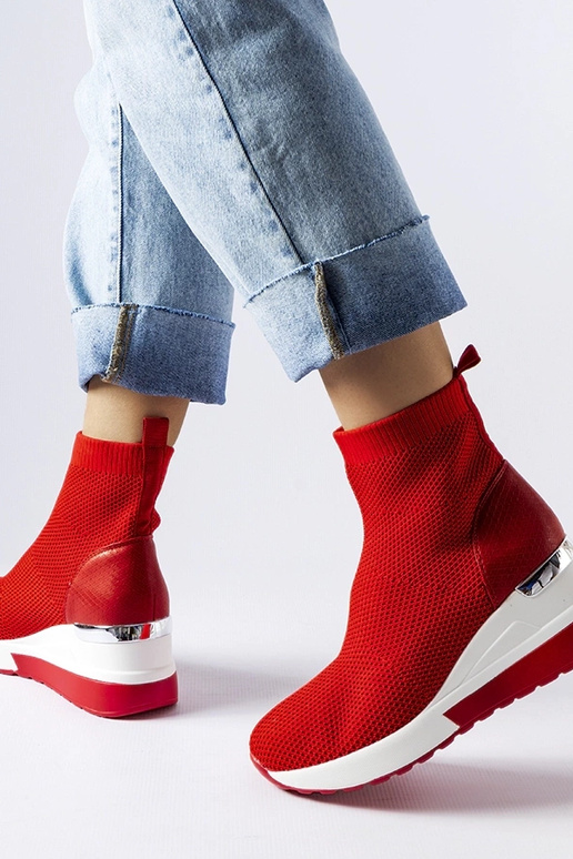 Røde sneakers i Casgio-stof