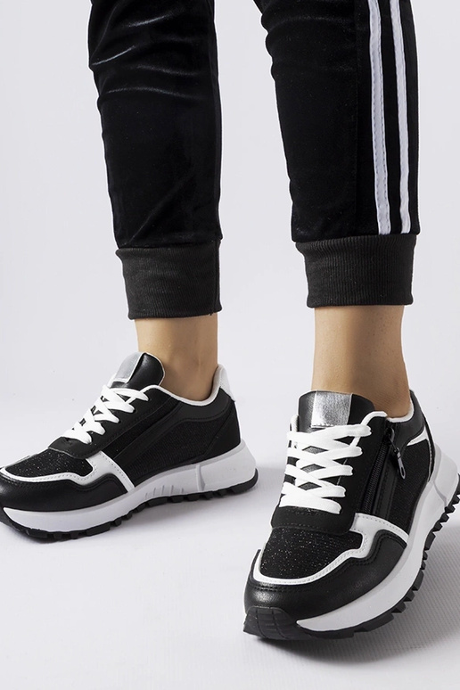 Zwarte gedecoreerde sportschoenen,...