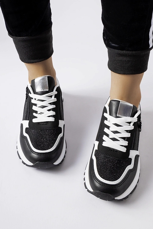 Zwarte gedecoreerde sportschoenen,...