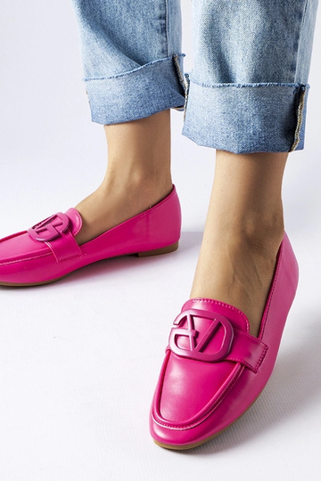 Delgi pink loafers med spænde