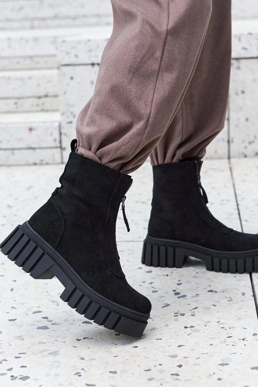 Sorte isolerede dameankelstøvler med...