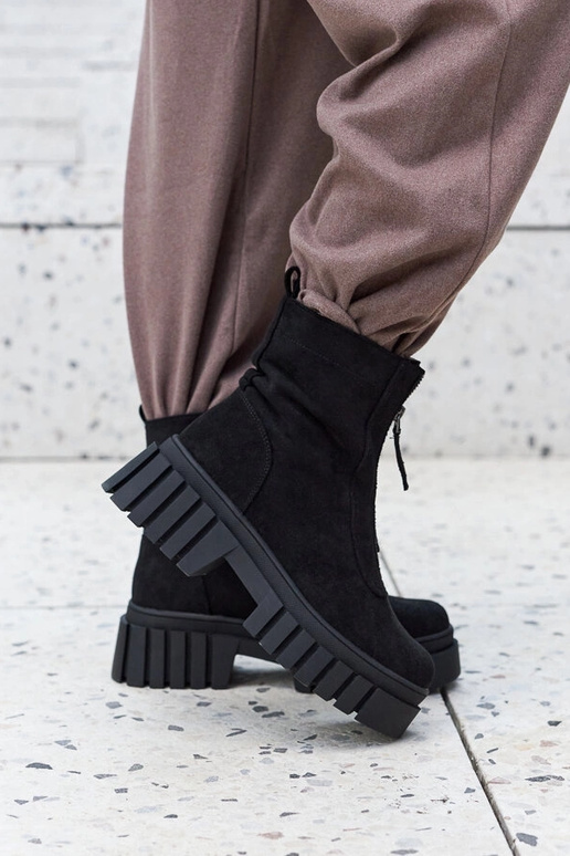 Sorte isolerede dameankelstøvler med...