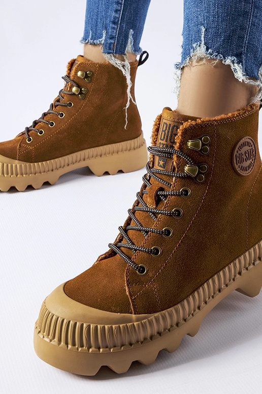 Brun lædertaske BIG STAR KK274520