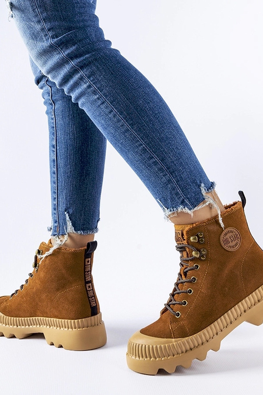 Brun lædertaske BIG STAR KK274520