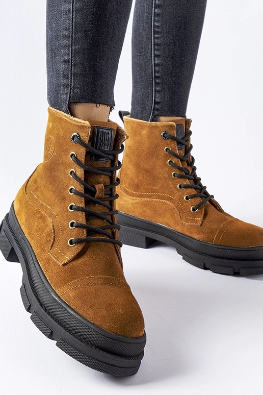 Bruine leren werkschoenen, „BIG STAR...