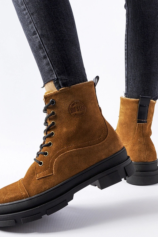 Bruine leren werkschoenen, „BIG STAR...