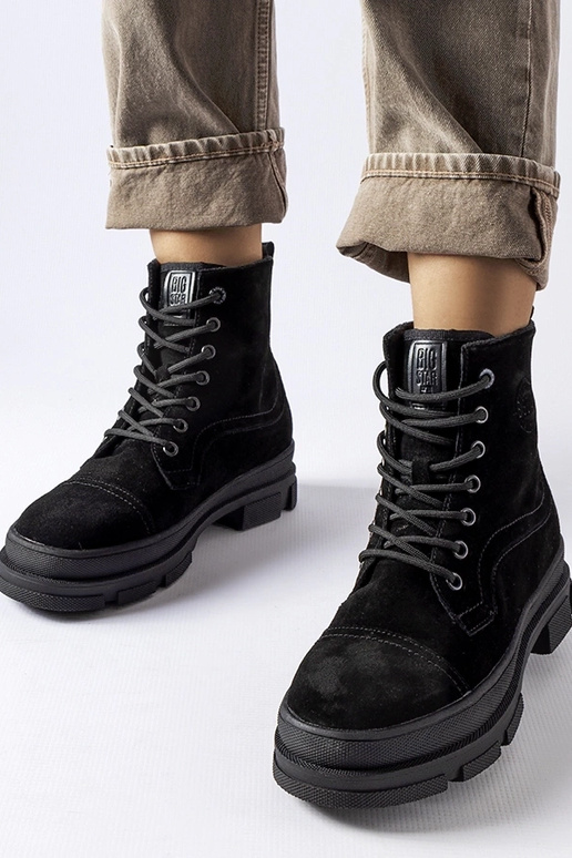 Sort lædertaske BIG STAR KK274524