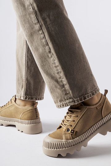 Beige læder sneakers Big Star KK274511 2